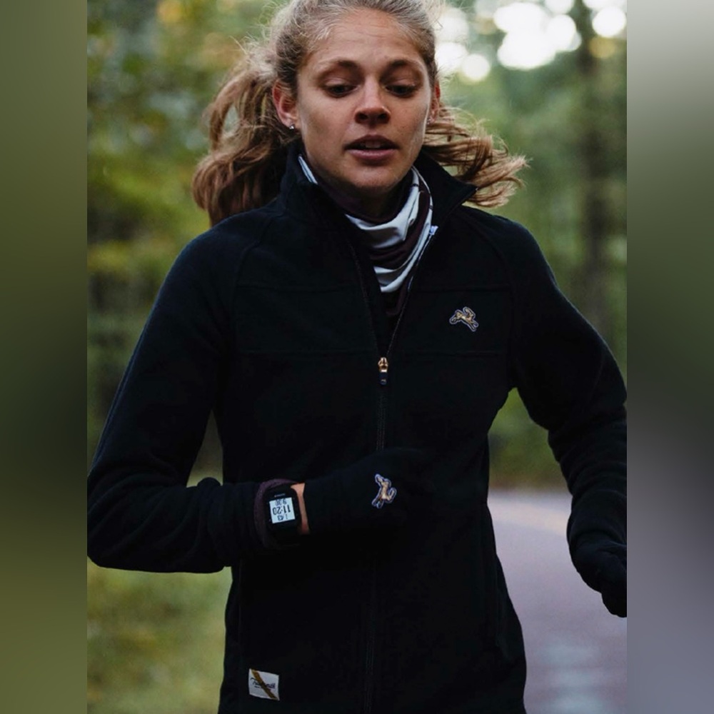 Tracksmith Franklin Fleece Polartec® Fleece Black Full-Zip Jacket, Women’s XS